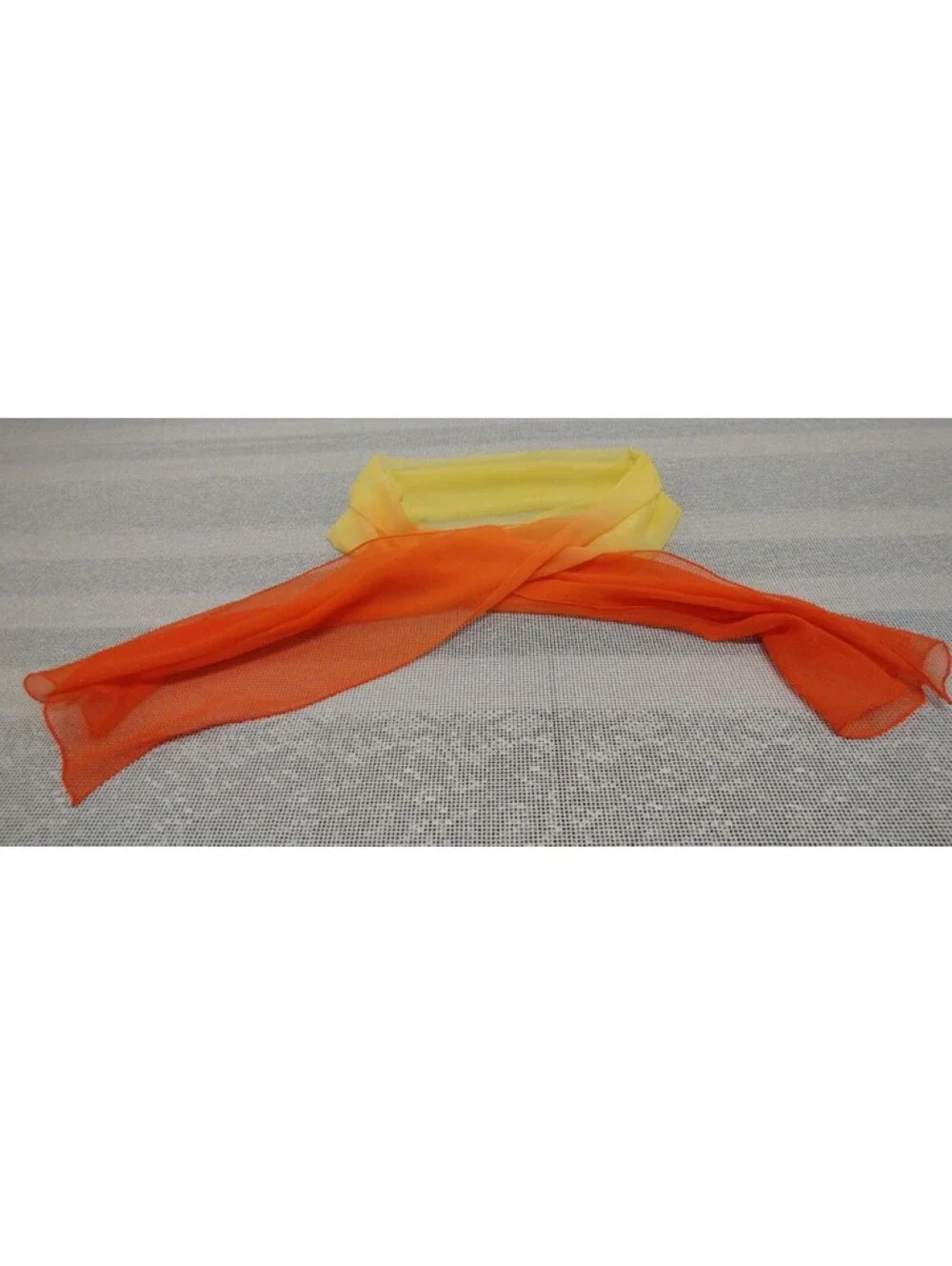 Vintage 50s 1960s Silk Chiffon Scarf Orange Yellow Hand Rolled Edges SEE IMAGES
